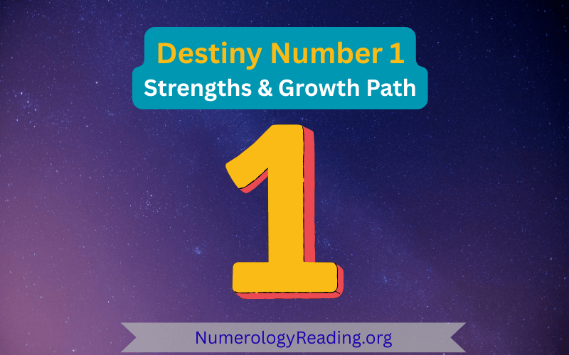 Destiny Number 1 header image showing leadership, initiative, originality, and trailblazer energy in numerology.