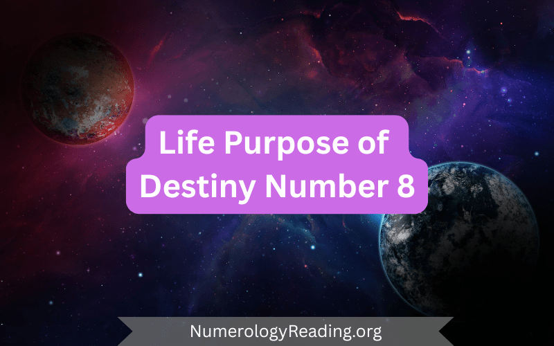 Life purpose of Destiny Number 8 image — ambition, authority, success, and financial mastery in numerology.