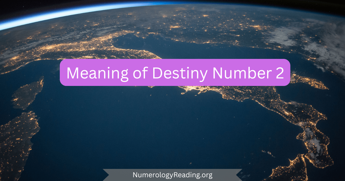 Meaning of Destiny Number 2 image — diplomacy, balance, harmony, and cooperation in numerology.